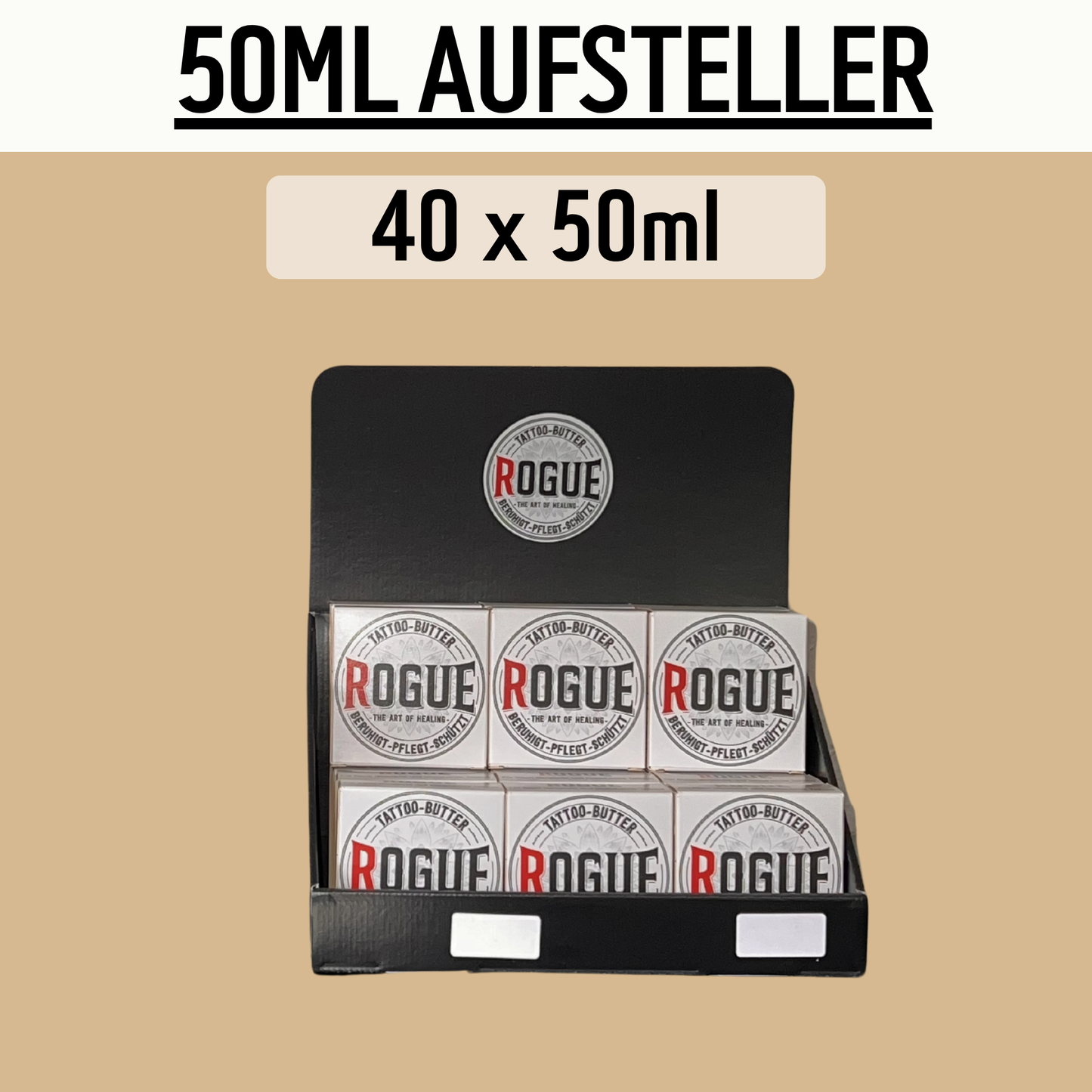 40 x 50ml Tattoo Butter + Thekenaufsteller