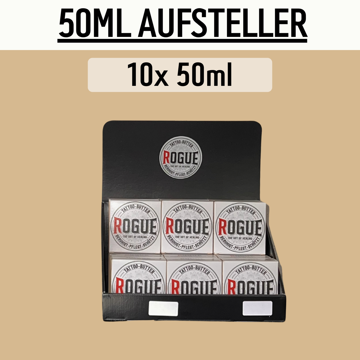 10x 50ml + Thekenaufsteller